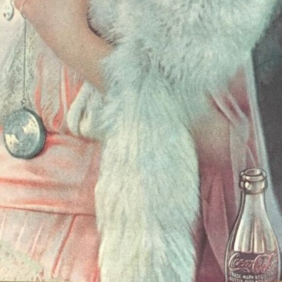 Vintage Coca-Cola Nostalgia Fashion Fur Cheers Lady Rectangular Tray - Picture 5 of 11